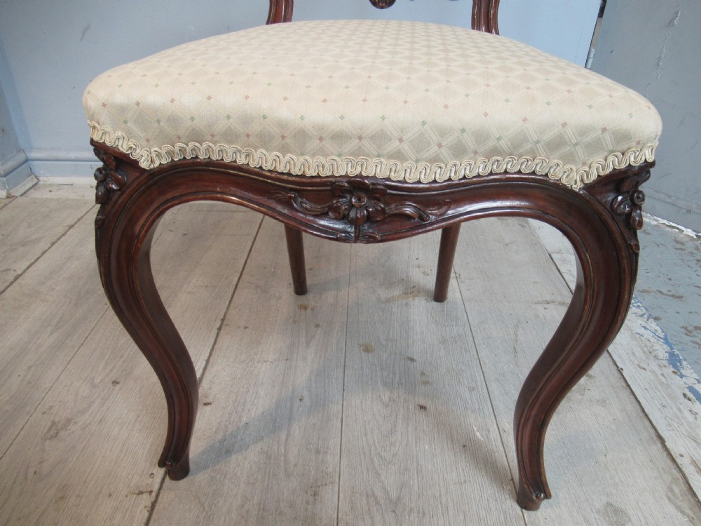 Pair of decorative  walnut Victorian side chairs View VII