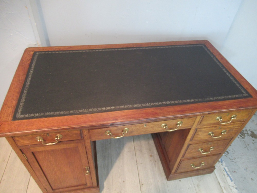 Oak  knee hole desk   View III