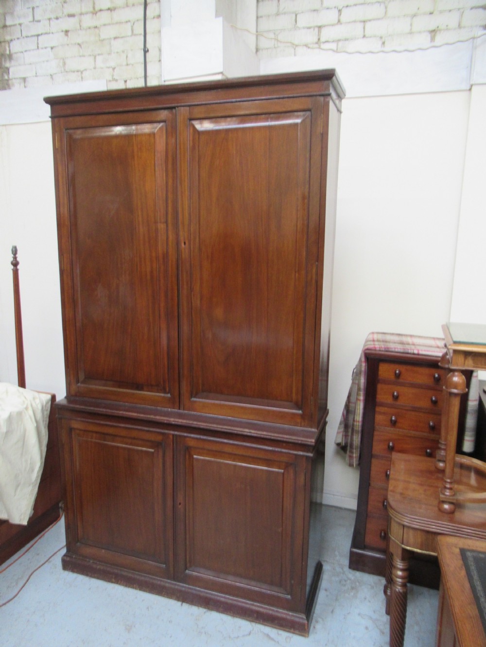 Large late Victorian mahogany cupboard