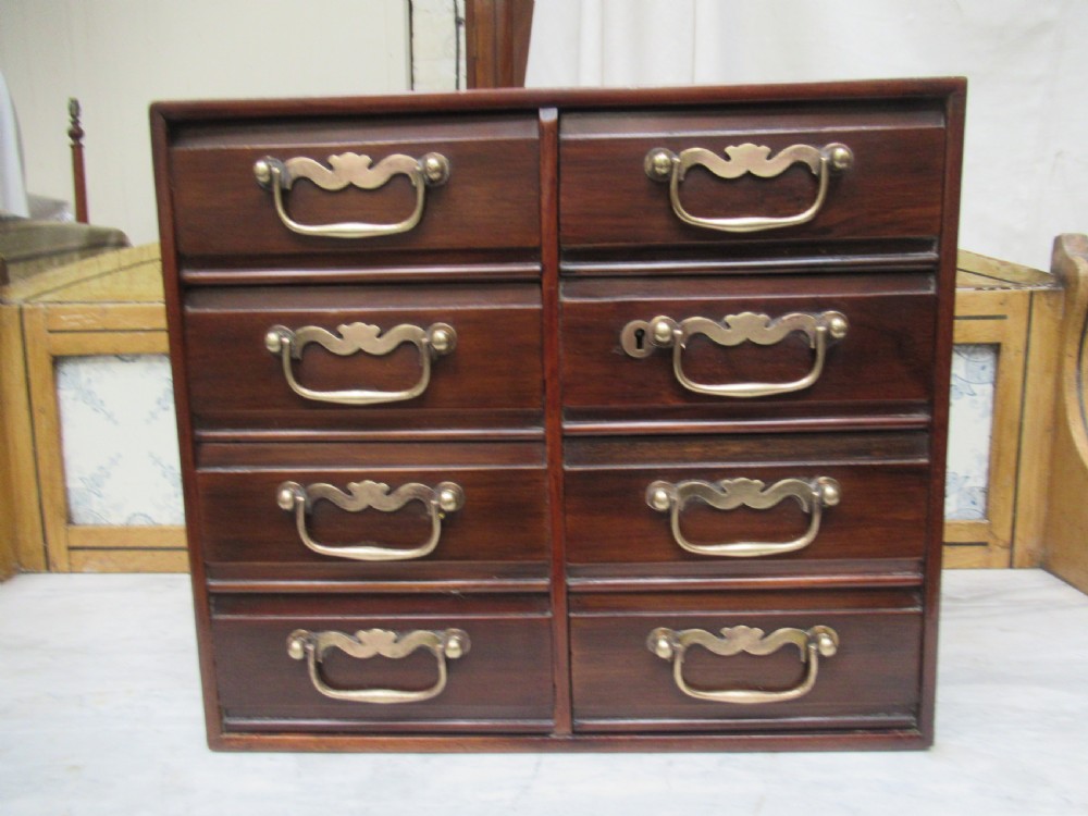 Small size late Victorian mahogany eight drawer chest View II