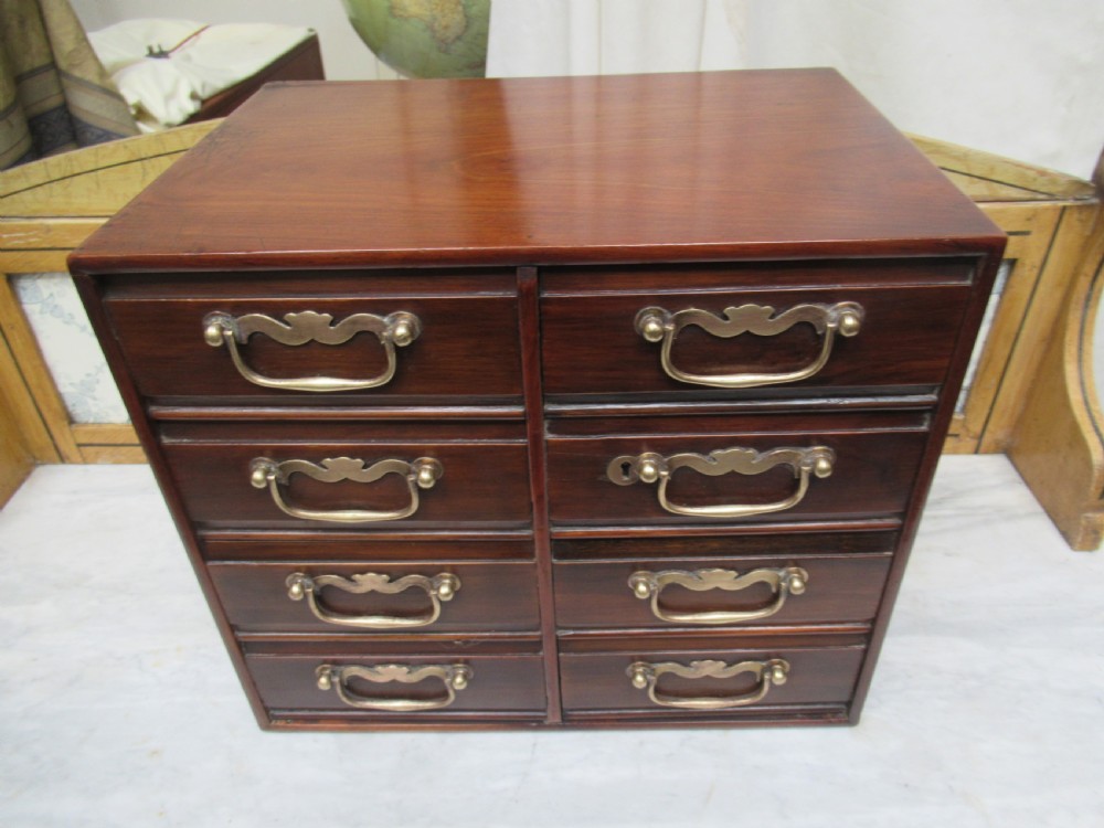 Small size late Victorian mahogany eight drawer chest View III