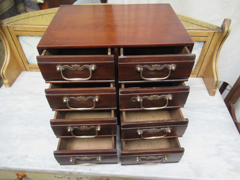Small size late Victorian mahogany eight drawer chest View VI