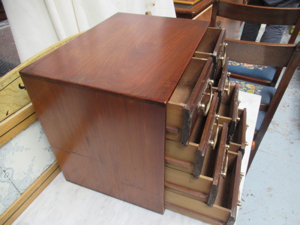Small size late Victorian mahogany eight drawer chest View VII