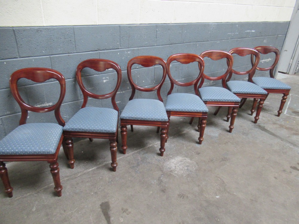set of seven victorian mahogany balloon back dining chairs