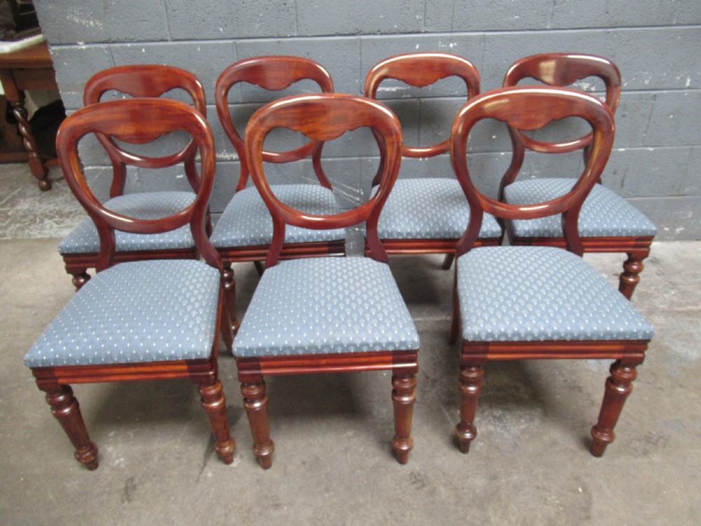 set of seven victorian mahogany balloon back dining chairs View II