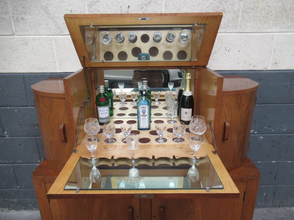 Walnut art deco  drinks cabinet View II