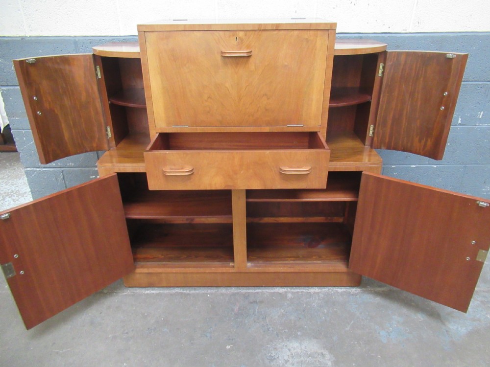 Walnut art deco  drinks cabinet View V