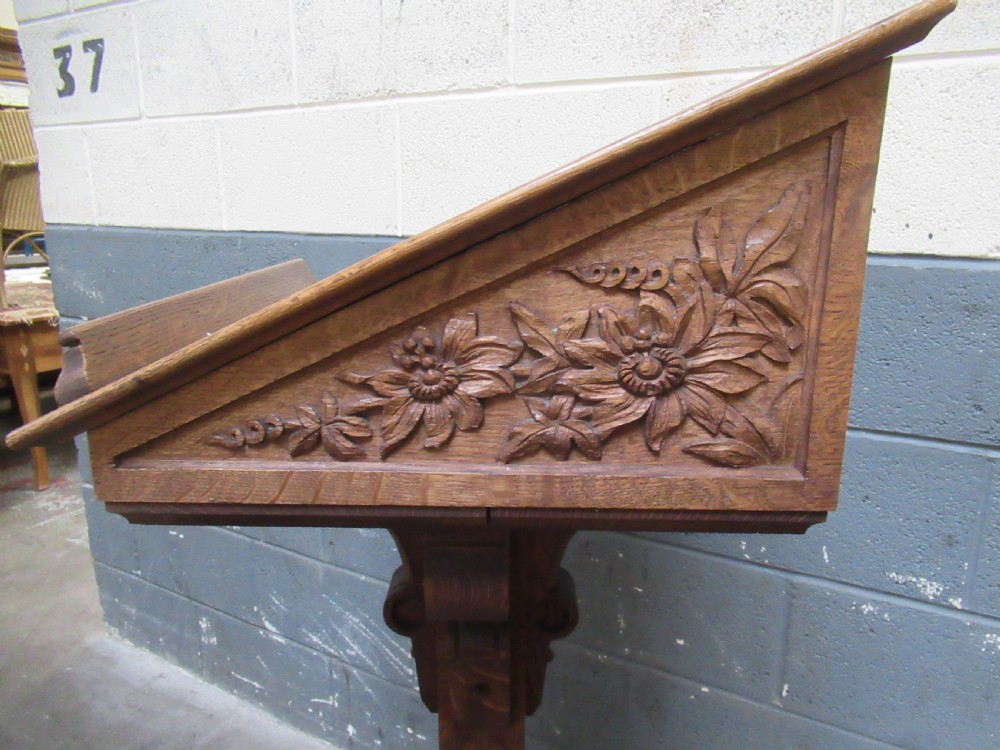 Late Victorian  oak  Lectern stand View III