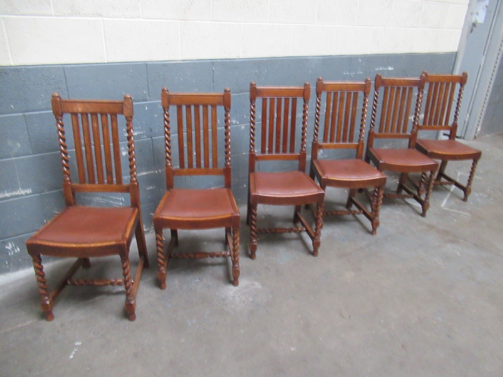 Oval oak extending dining table and set of six  dining chairs View IX