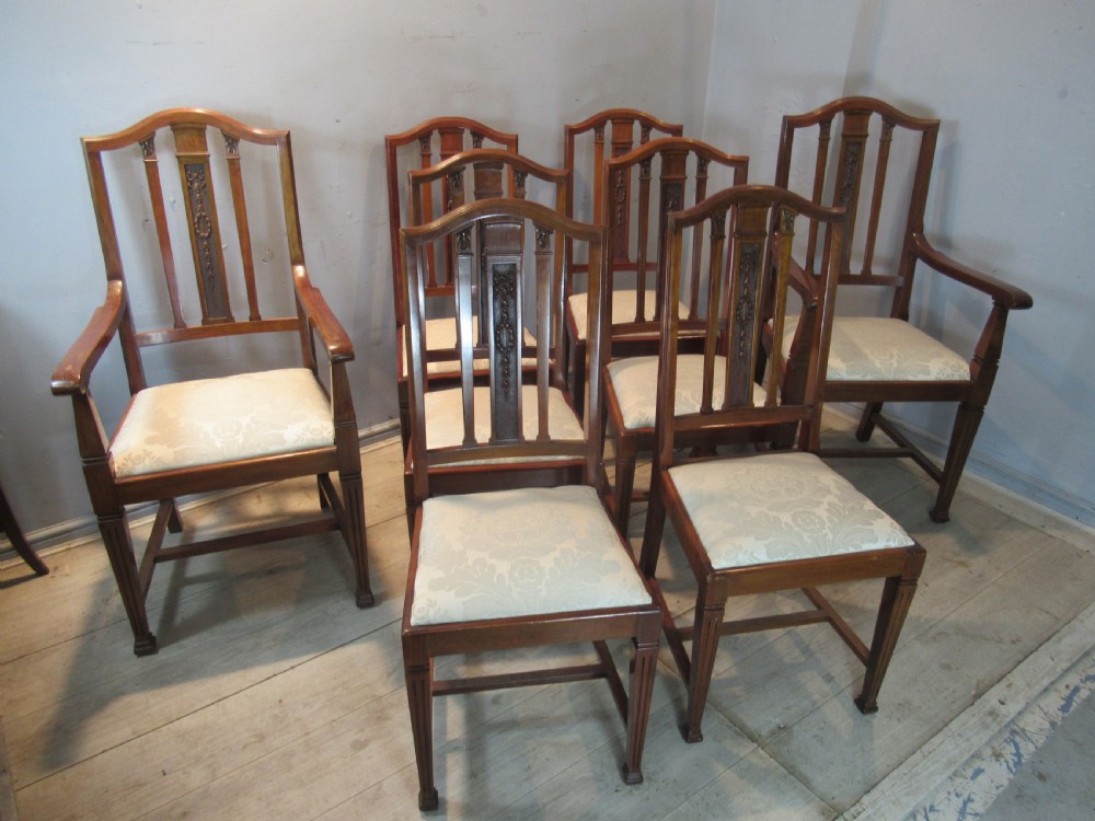 Set of eight Edwardian  mahogany  dining chairs