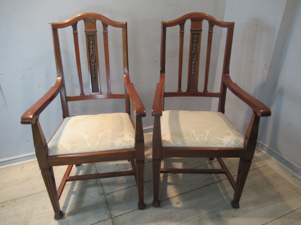 Set of eight Edwardian  mahogany  dining chairs View III