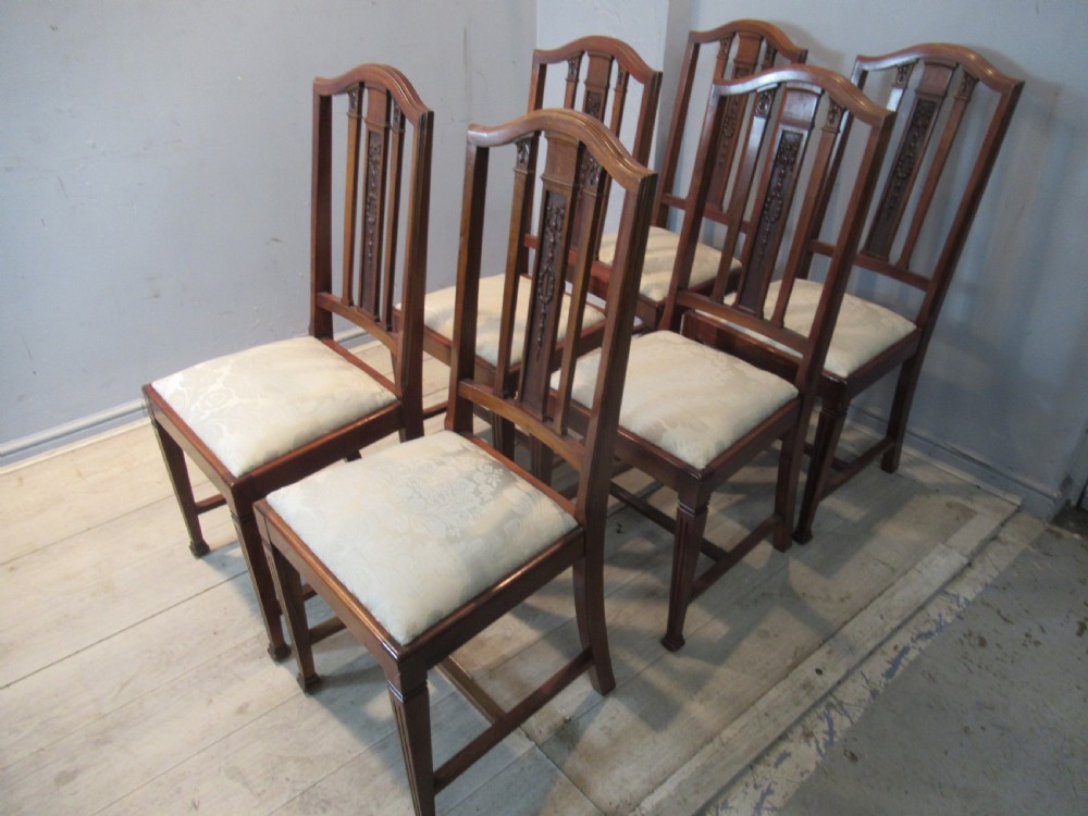 Set of eight Edwardian  mahogany  dining chairs View V