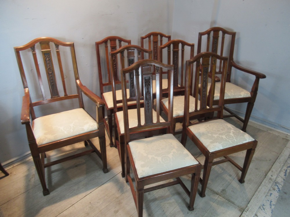 Set of eight Edwardian  mahogany  dining chairs View XI