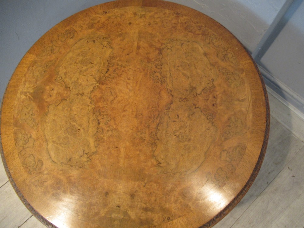 Burr walnut round coffee table  View VI