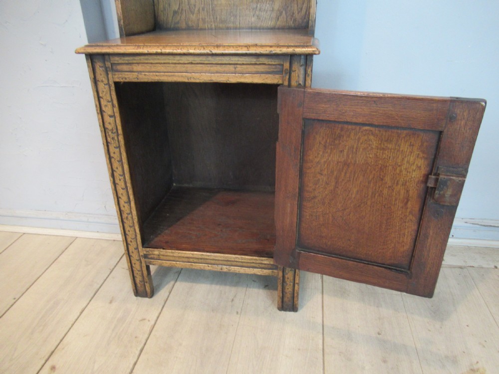 Slim size light oak open bookcase in the antique style  View V