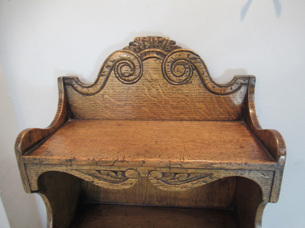 Slim size light oak open bookcase in the antique style  View VI