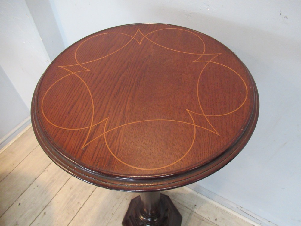 Victorian  oak  Gothic    pedestal or figure stand  View VII