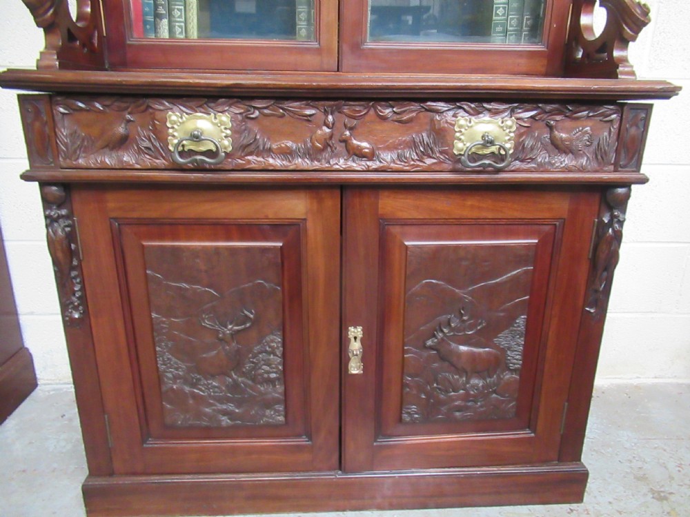 Victorian mahogany cupboard bookcase  View III