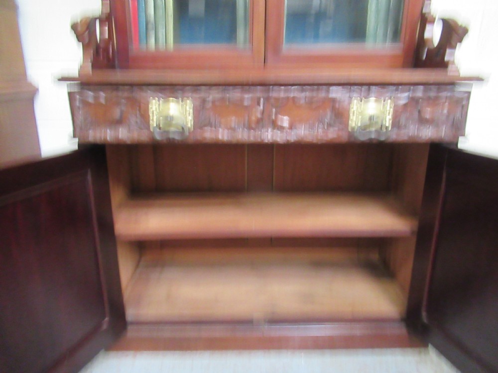 Victorian mahogany cupboard bookcase  View XX