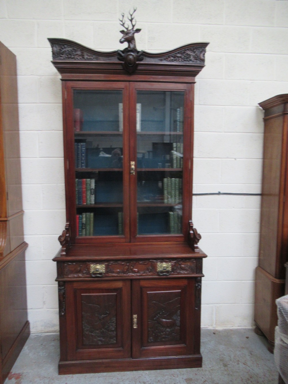 Victorian mahogany cupboard bookcase 