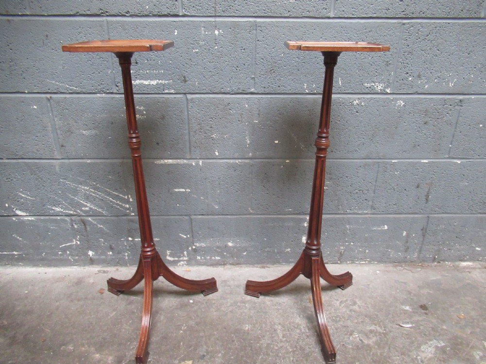 Pair of   Edwardian  mahogany   flower  or figure display  stands  View XI