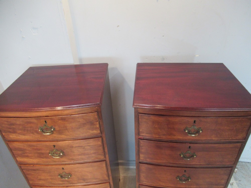 Pair of mahogany bow front chests of drawers View V
