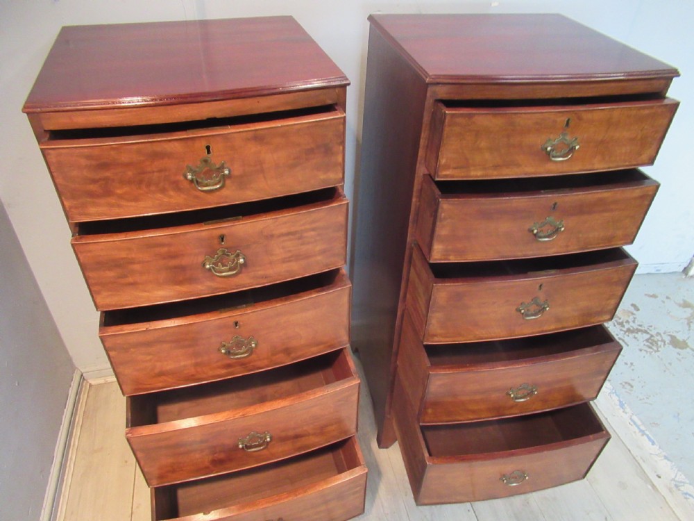 Pair of mahogany bow front chests of drawers View VI