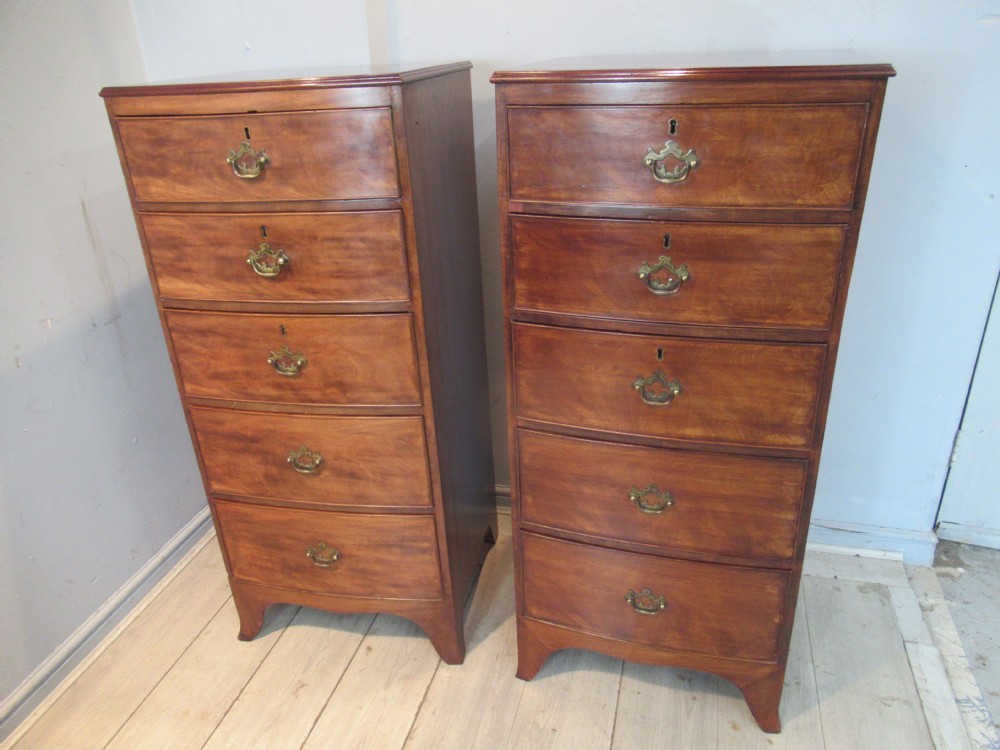 Pair of mahogany bow front chests of drawers View X