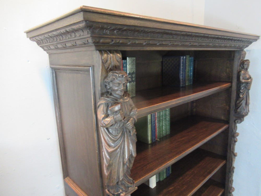 Victorian period  carved oak  open bookcase View IX