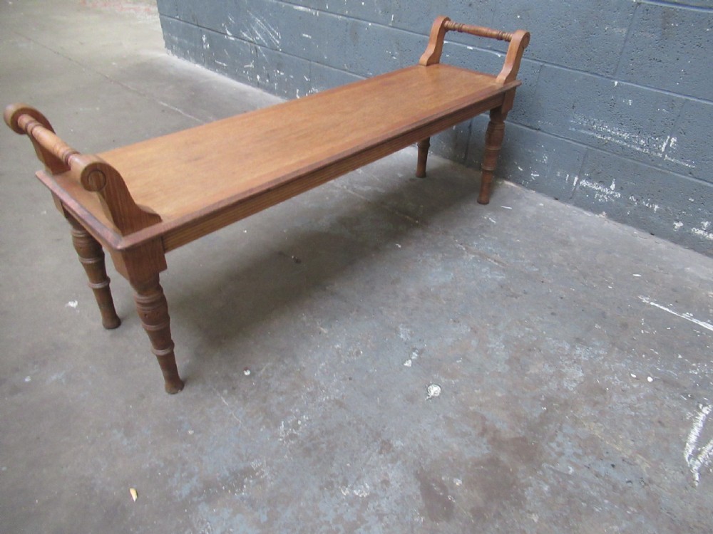 Victorian long oak bench seat  View VII
