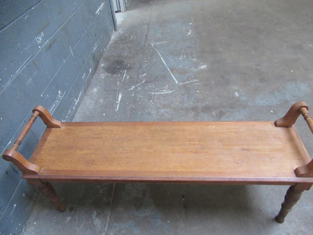 Victorian long oak bench seat  View VIII