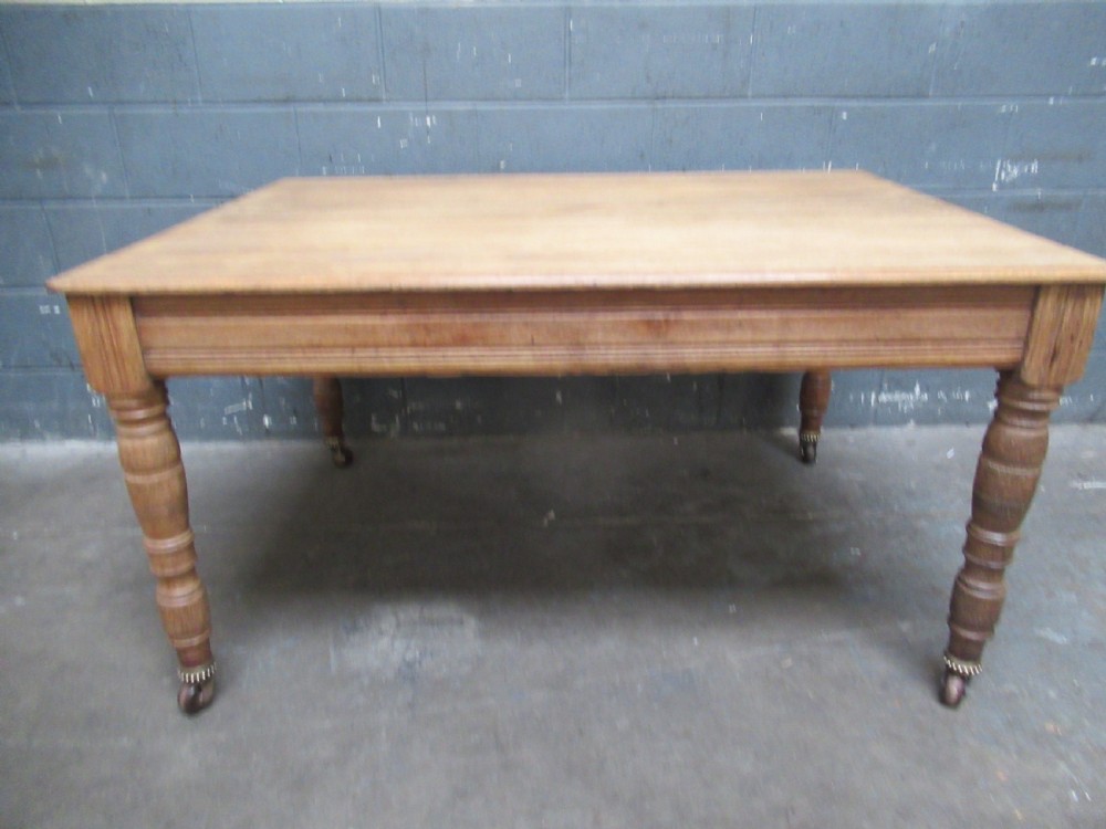 Victorian light oak dining or work  table View II
