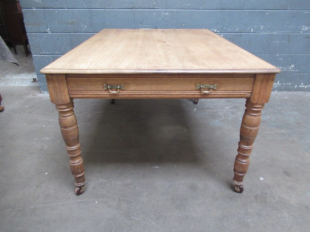 Victorian light oak dining or work  table View V