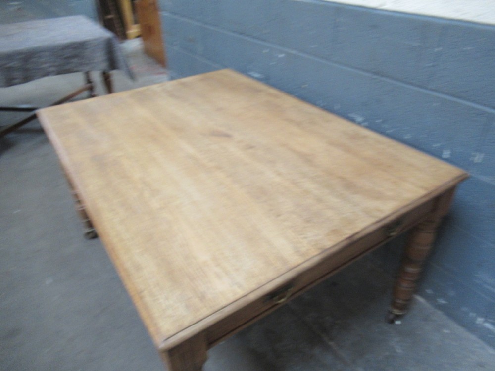 Victorian light oak dining or work  table View VII