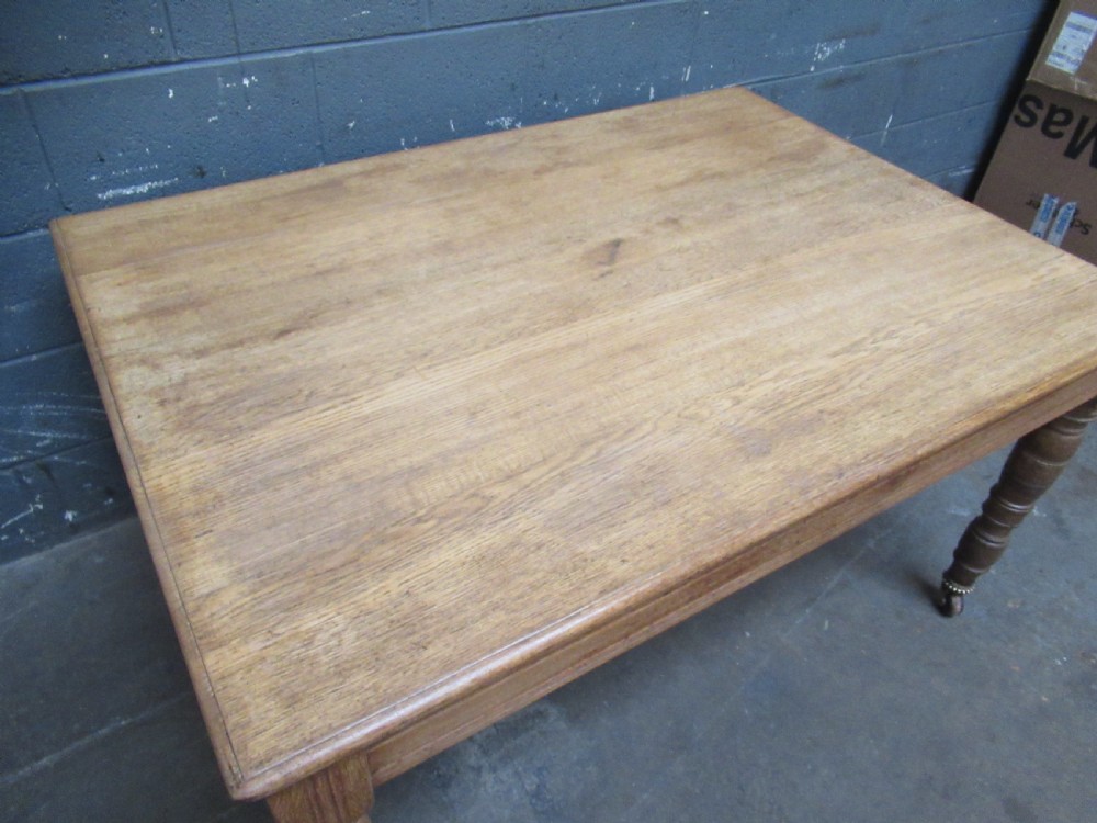 Victorian light oak dining or work  table View VIII