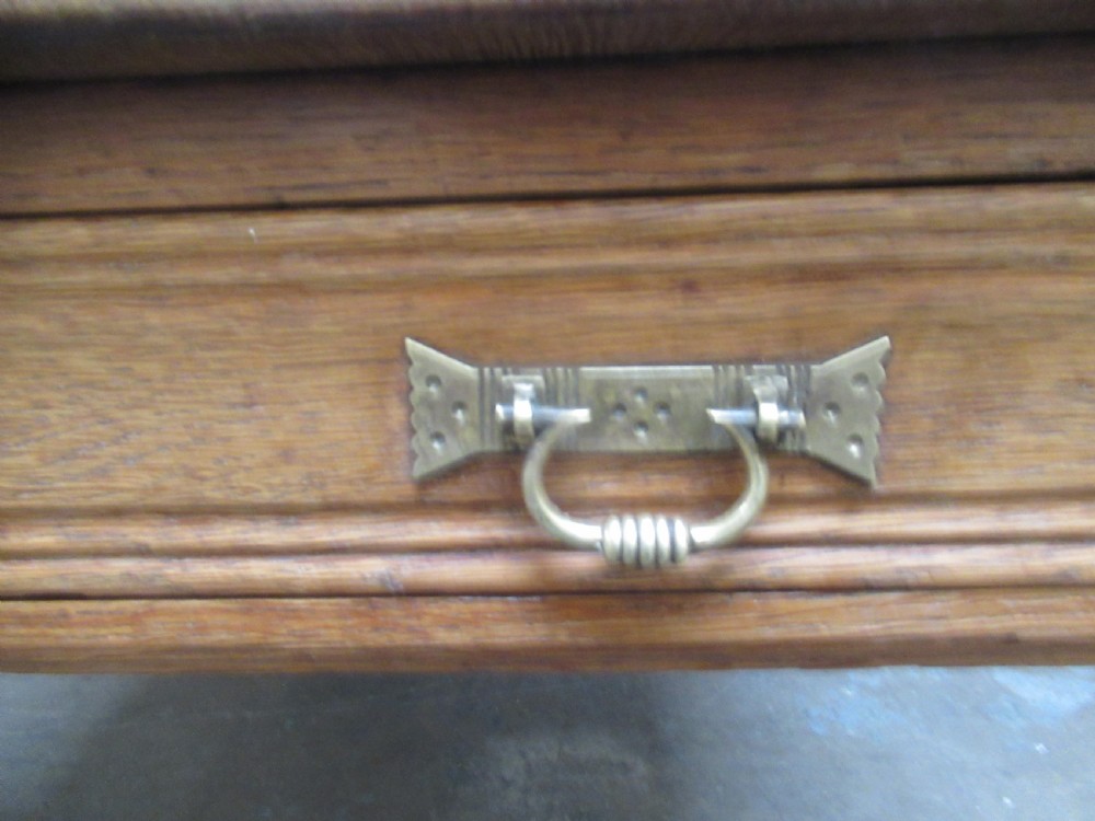 Victorian light oak dining or work  table View IX