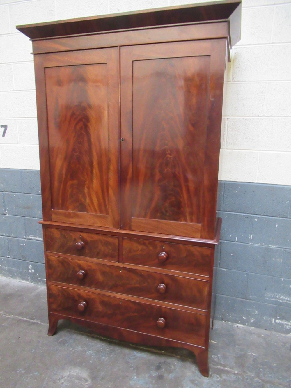 Victorian period   mahogany press type wardrobe