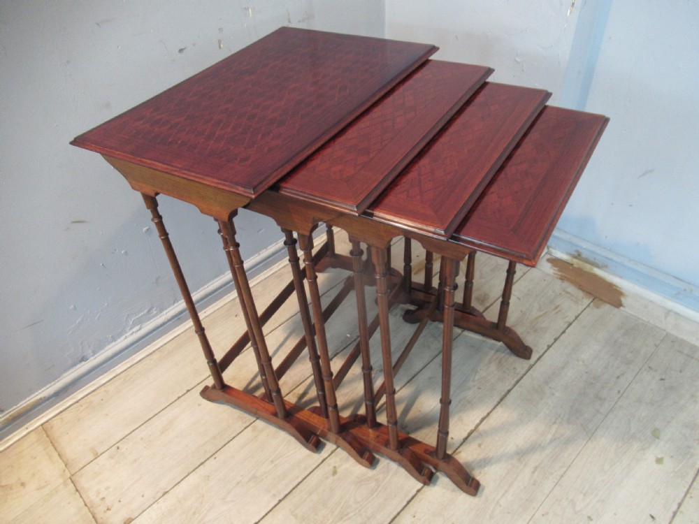 Edwardian period mahogany  nest of four tables