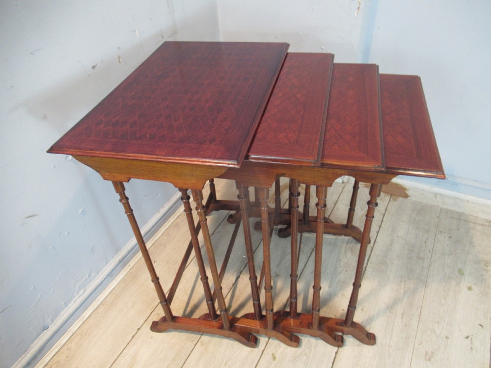 Edwardian period mahogany  nest of four tables View VIII
