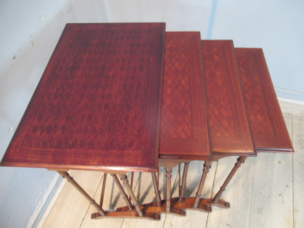 Edwardian period mahogany  nest of four tables View IX