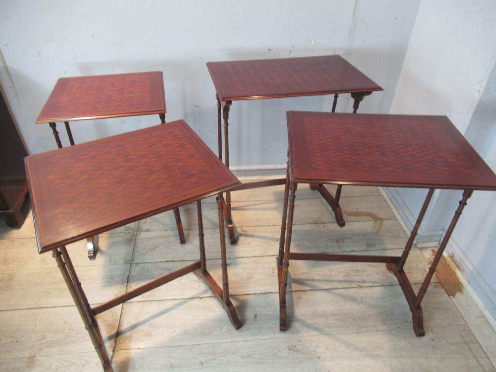 Edwardian period mahogany  nest of four tables View X