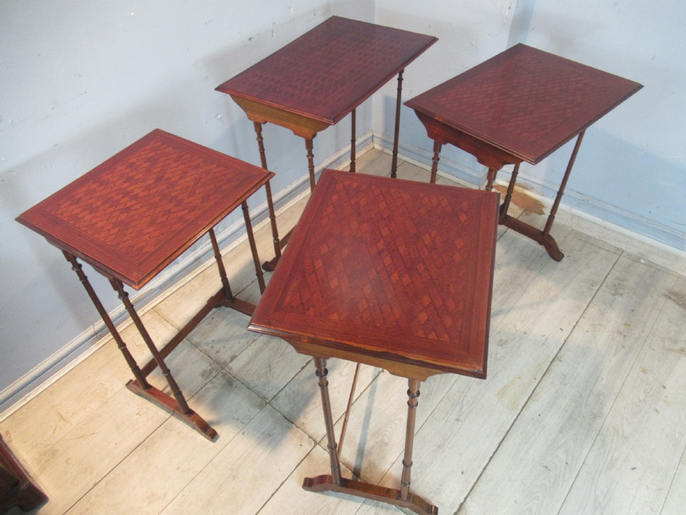 Edwardian period mahogany  nest of four tables View XI