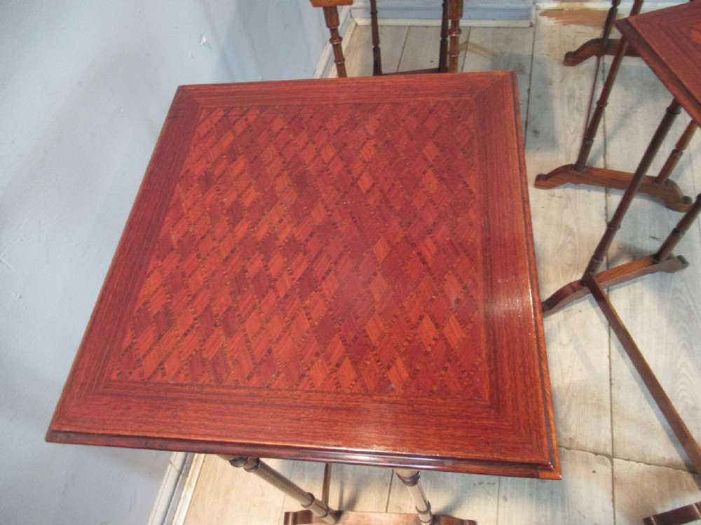 Edwardian period mahogany  nest of four tables View XII