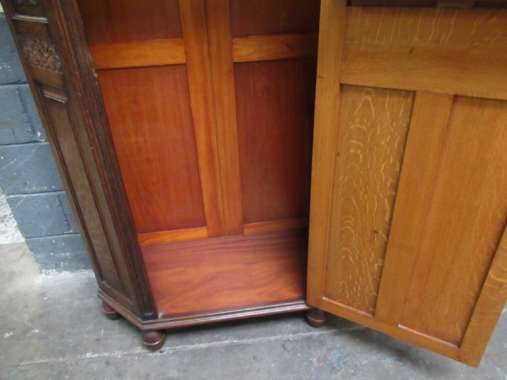 Oak 1920s hall wardrobe  View X