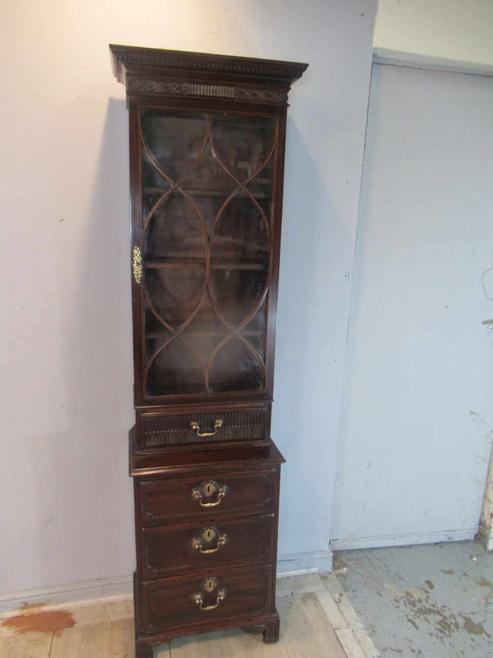 19th century  mahogany slim sized bookcase