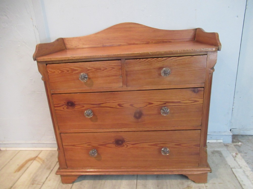 Victorian pitch   pine chest of drawers