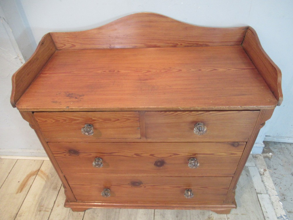 Victorian pitch   pine chest of drawers View II