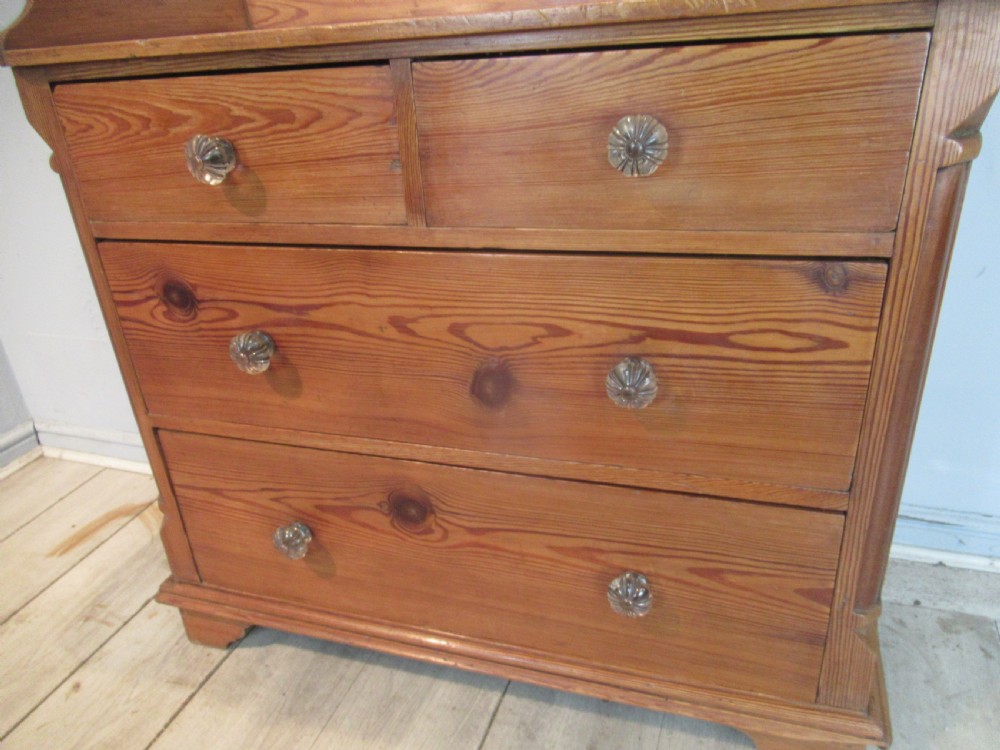 Victorian pitch   pine chest of drawers View VII