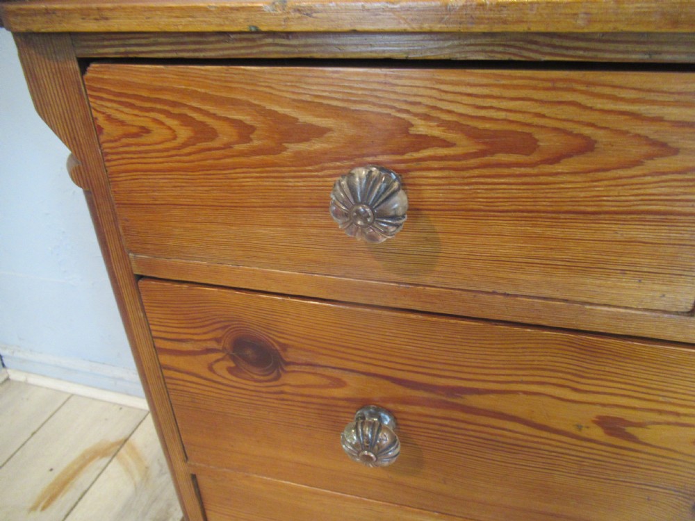 Victorian pitch   pine chest of drawers View VIII