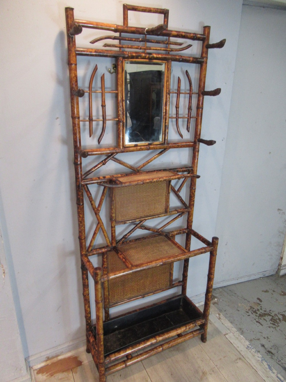 Late Victorian  bamboo  hat and stick stand 